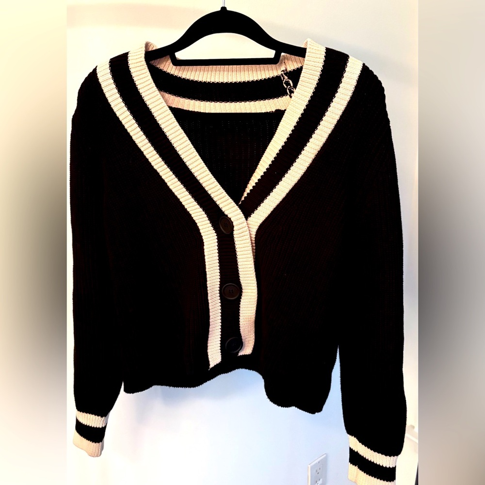 525 America Black and Cream Cardigan